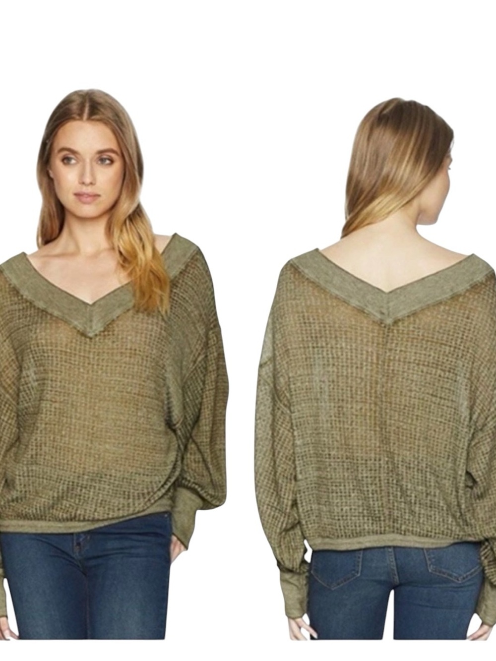 We The Free size Med Waffle Light Top Layer Woman’s Top